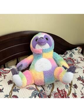 Fiesta Rainbow Sloth Plush Large Colorful Stuffed Animal 16"